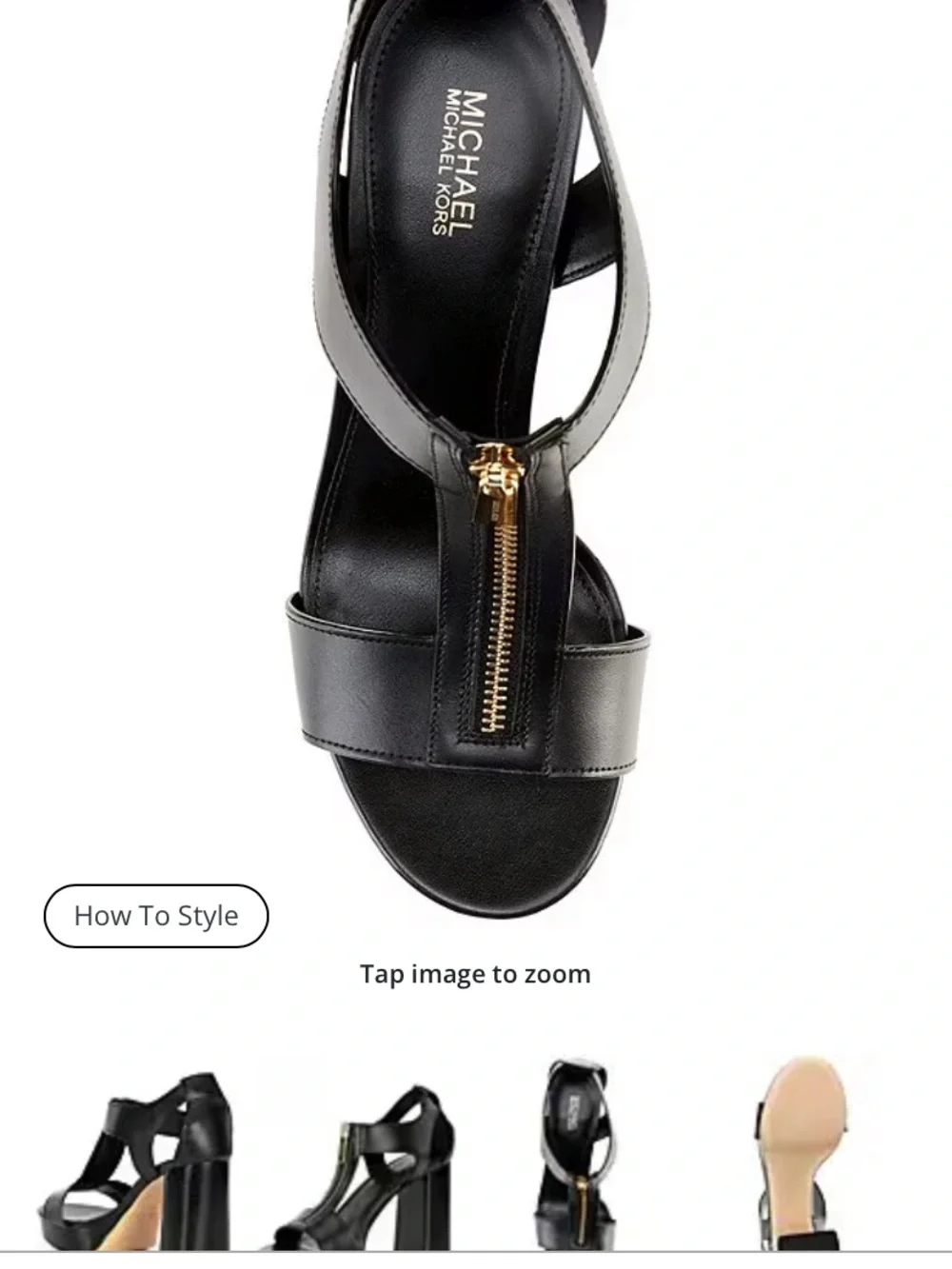 Michael Kors Berkeley Sandals Black Size 7 - New In Box ! - Picture 4 of 7